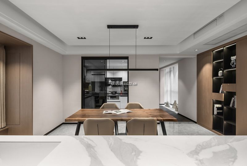 融创惠山映115平米现代自然风格三居室装修案例