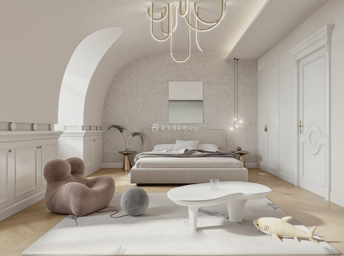 法式风格阁楼卧室装修设计效果图片