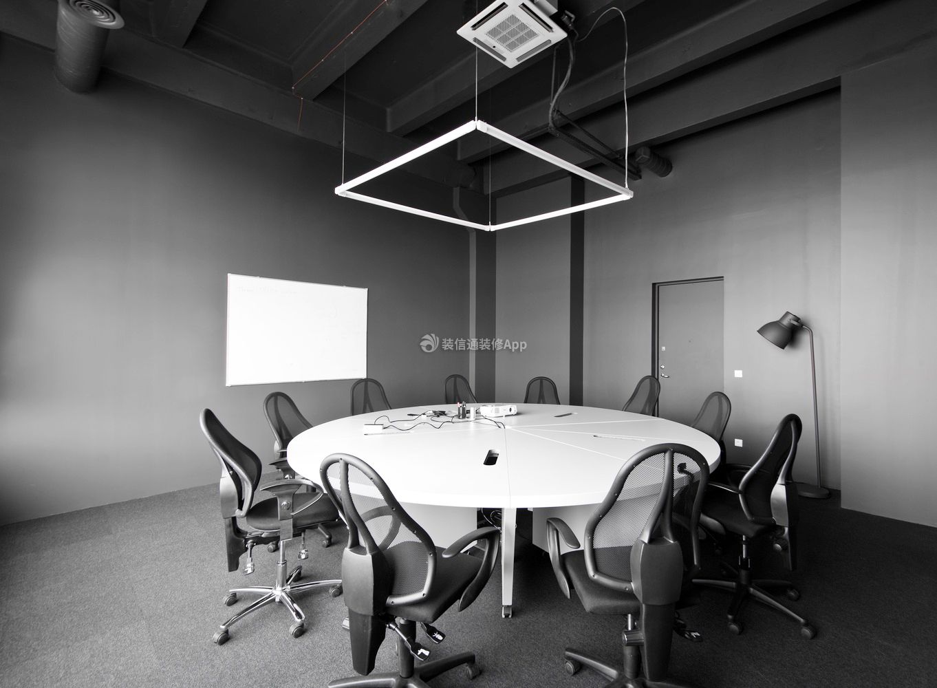 办公室会议室圆桌装修设计效果图