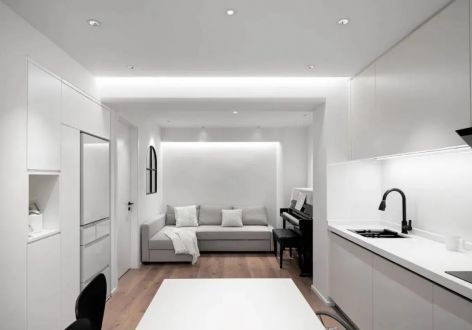 莲花公寓90平米两居室现代简约风格装修案例
