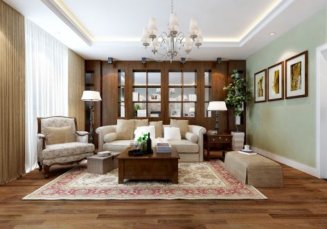 中海锦城149平美式风格四居室装修案例