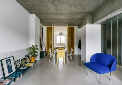 蓝庭国际86平米两居室混搭简约风格装修案例