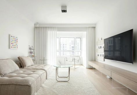 实地黄冈蔷薇国际简约风格98平米三室两厅装修案例