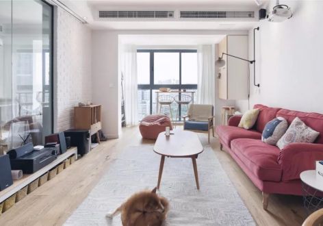 智谷新城极简风格三居室87平米装修效果图案例