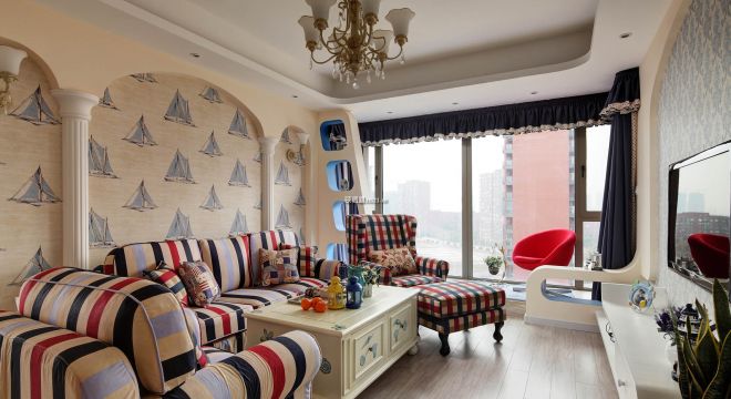 金科天籁城地中海风格140平米四室两厅装修案例