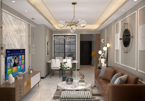 玉林美兰国际城100平米现代简约三居室装修案例