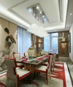 2023新中式风格餐厅水晶灯装修设计图