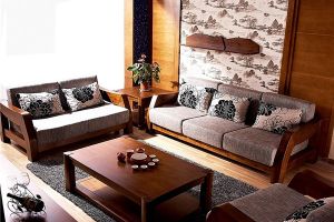 现代风格装修实木沙发