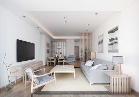 湘江豪庭100平日式风格三居室装修案例