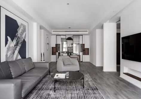 靖烨·天朗美域120㎡三居室现代风格装修案例