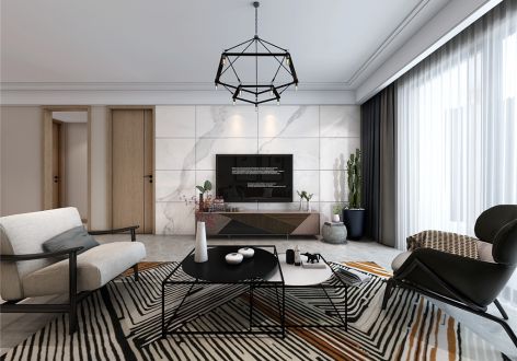 佳源巴黎都市120平现代简约三居室装修案例