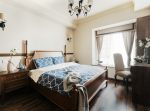 美式风格三房卧室实木床装修设计效果图片