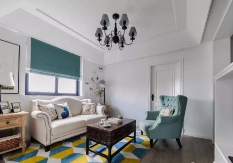 南创·遇林海美式风格105平米三居室装修效果图案例