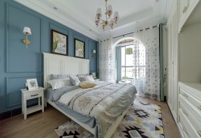 美式风格卧室 卧室窗帘设计图片