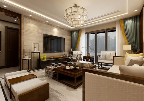 东尚小区120平现代风格三居室装修案例