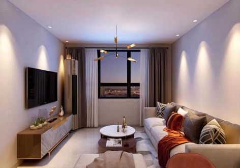 东润国际80平二居室现代风格装修案例