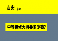 吉安中等裝修大概要多少錢?吉安中等裝修價(jià)格預(yù)算表