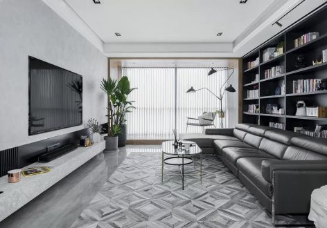 阳光·君悦府现代风三居室125平米装修效果图案例