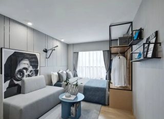 40平一室一厅小户型公寓卧室装潢设计图