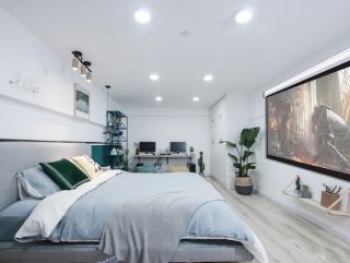 40平米一室一厅小户型卧室投影仪图片