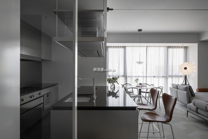富海澜湾半岛127平米三居室现代简约风格装修案例