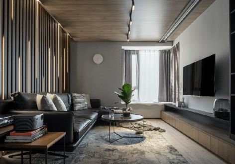 富力悦山湖现代风格87平米三居室装修效果图案例