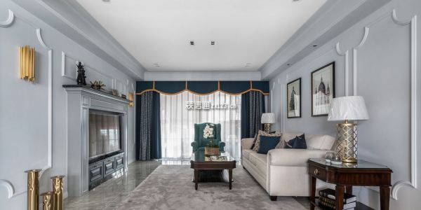 枫桦豪景美式风格131平米三居室装修案例