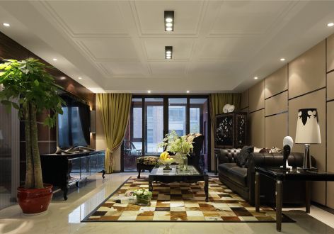雅宝新城现代风格140平米三室两厅装修案例