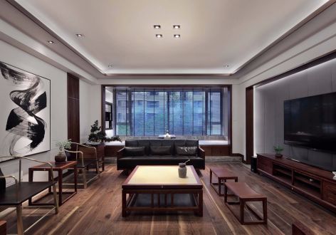 绿谷雅园新中式风格138平米四居室装修案例