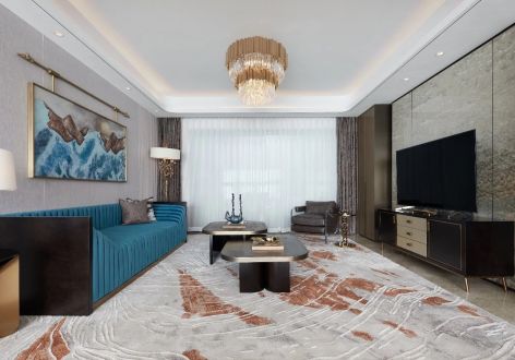 三迪雅筑枫丹新中式风四居室150平米装修图案例