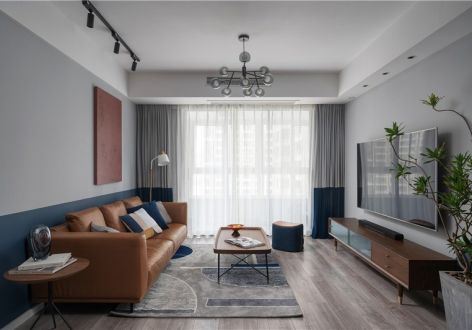 保利堂悦112㎡三居室现代风格装修案例