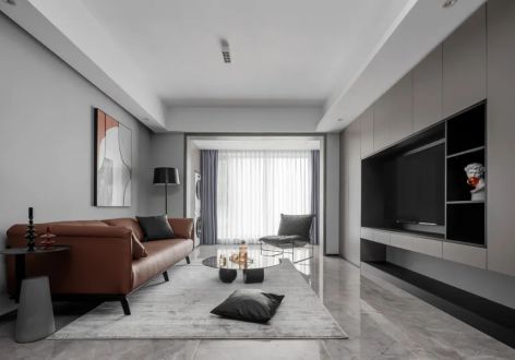中环一号93平米三居室现代风格设计案例