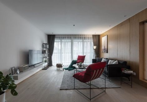 龙江里99㎡二居室现代风格装修案例