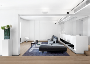 极简风格公寓客厅沙发装修效果图