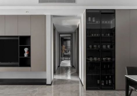 高尚领域103平米三居室现代风格设计案例
