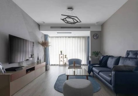 秦湾景园95㎡三居室现代风格装修案例