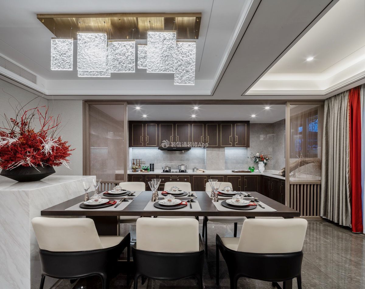 新中式风格房子餐厅装修图片大全