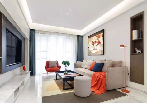中海金沙里现代风格112平米三居室装修案例