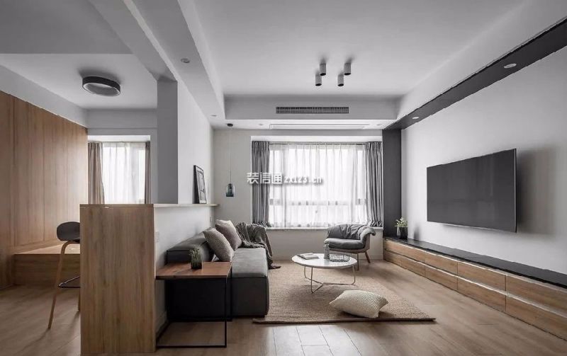 远洋荣域90㎡二居室现代风格装修案例