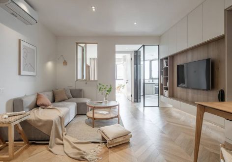乾豪欢乐颂72㎡两居室现代风格装修案例