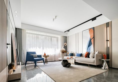 金地阅府92㎡三居室现代风格装修案例