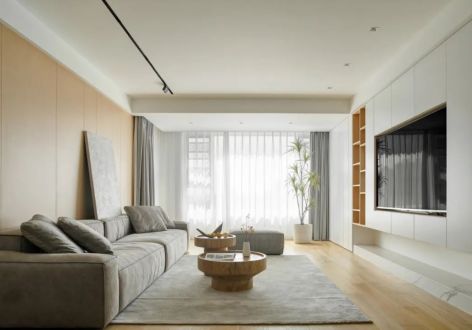 滨湖万科城100平米现代简约三居室装修案例