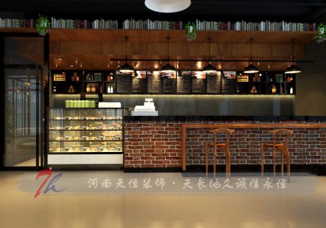 郑州咖啡厅452平米混搭风格装修案例