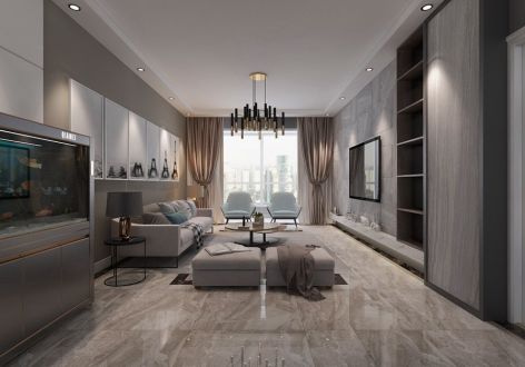 恒大御景湾140㎡三居室现代风格装修案例