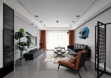 曙光西里现代风格120平米三居室装修案例