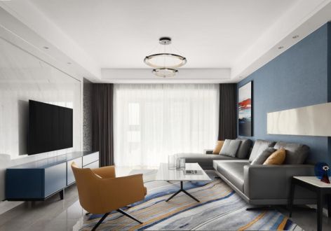 保利和光尘樾现代风格132平米三居室装修效果图案例