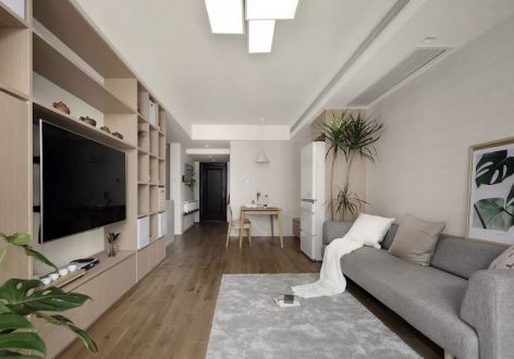 嘉里星源汇现代风格128平米三居室装修案例