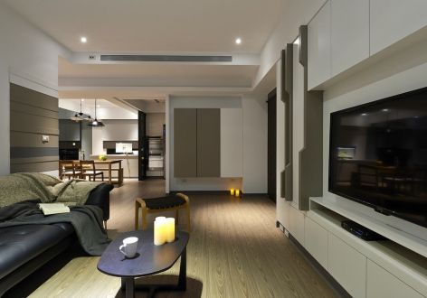 金唐公寓122平米三居室现代装修案例