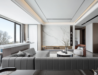 130平方家庭客厅室内装潢设计效果图