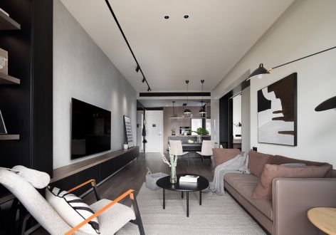 优品道·珑玺湾现代风二居室77平米装修设计图案例